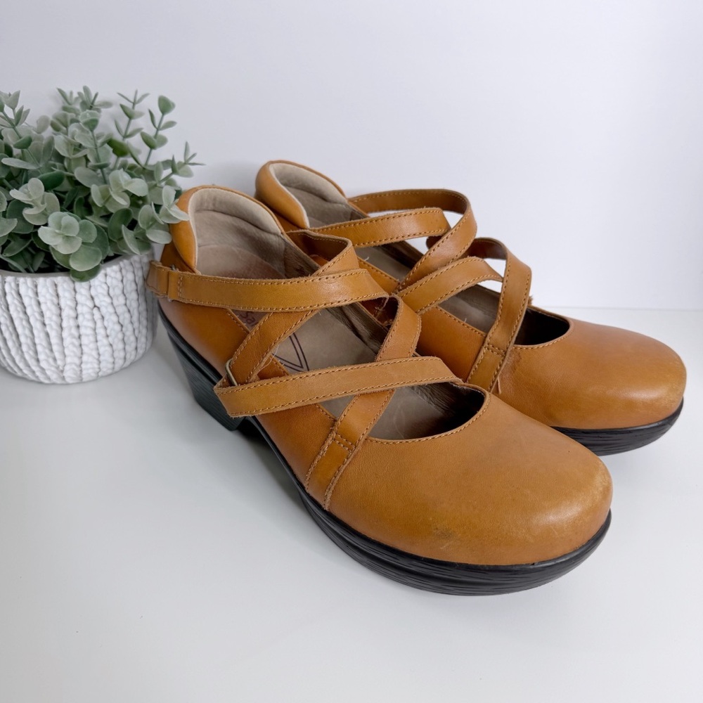 Sanita Neve Mary Jane Strappy Leather Clogs Size‎ 11 Modern Comfort Classic Work